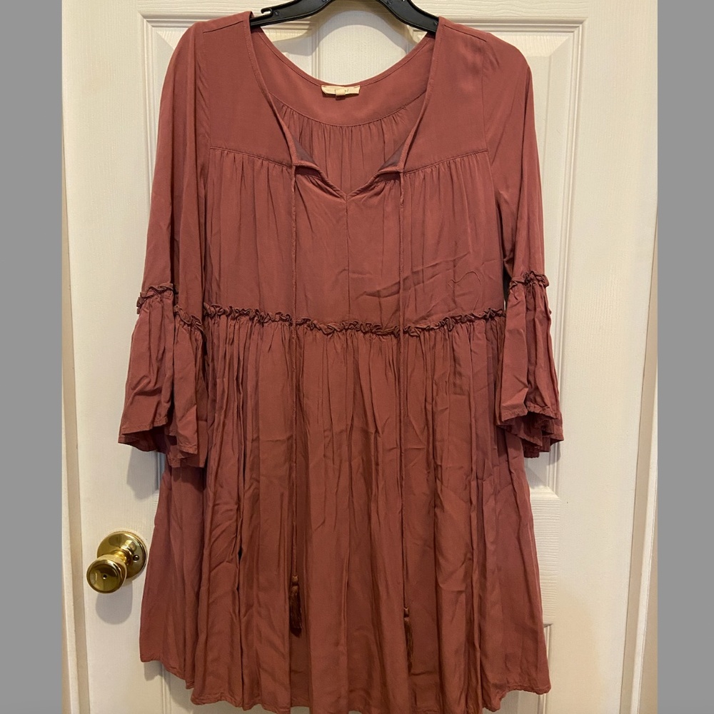 Bohemian pink mini dress